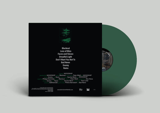 Die Rückseite der Blackout EP mit grüner Vinyl.